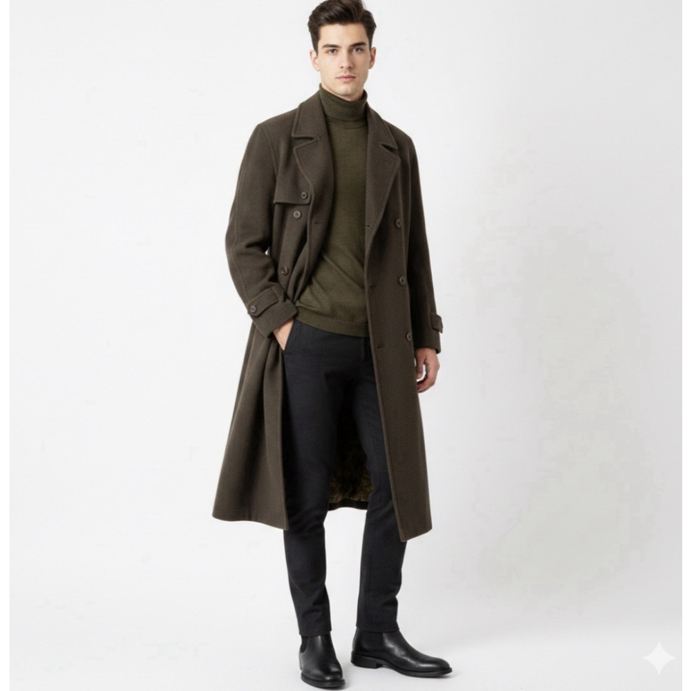 Vintage Steinbock Tyrol Wool Blend Classic Brown Overcoat